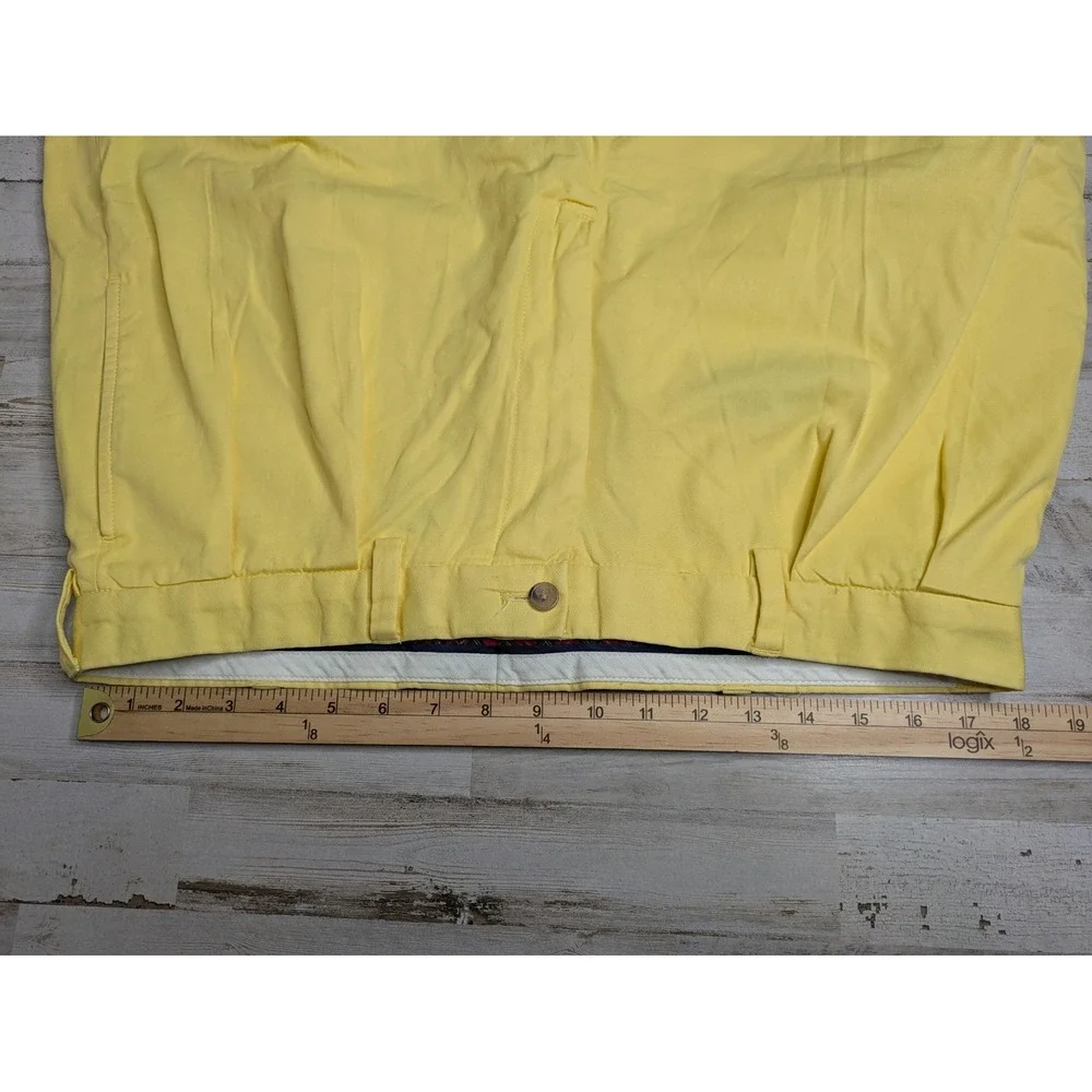 Vintage Polo Golf Ralph‎ Lauren Fairway Shorts Men 36 Yellow Chino Pleated Front